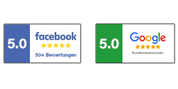 Bewertungen auf Google und Facebook anklicken